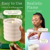 Candle Diffuser with ClickWick Essential Oil Blend, Rechargeable Waterless Aromatherapy Diffuser for Home and Office, Ribbed Pink