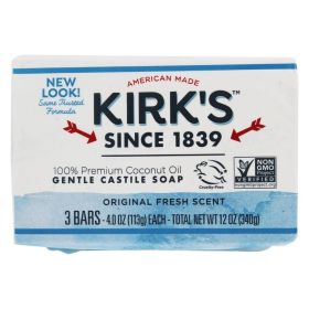KIRKS CSTLE SOAP (1 X 4.0 Oz - 3 PACK) (Scent: Original Fresh Scent)