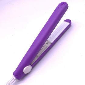 A mini hair iron pink corrugated plate electric curling iron curl modelling tools (Plug Type: AU, Color: Purple)