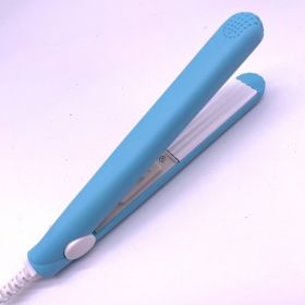 A mini hair iron pink corrugated plate electric curling iron curl modelling tools (Plug Type: AU, Color: Blue)