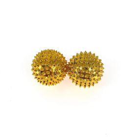 1 Pair Magnetic Massage Balls Relax Muscle Yoga Fitness Acupuncture Ball Pressure Relief Sports Hedgehog Balls Acupoint Massager (Color: Gold color)