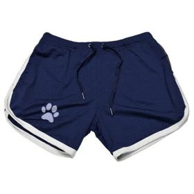 Men Gym Fitness Shorts Bodybuilding sports Jogging shorts Male 2022 Summer Cool Breathable Mesh casual men Shorts Sweatpants (Color: Navy blue white, size: XXL)