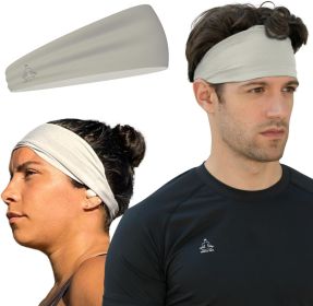 Sweat Band Workout Headbands for Women and Men - Sweatbands for Men - Moisture Wicking Sports Sweat Bands Headbands for Women, Running,Cycling,Yoga (Color: GRAY)