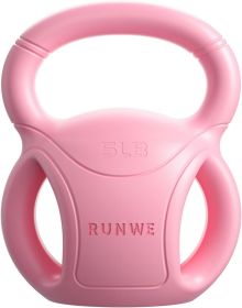 3 Handle Kettlebells Weight - Weight for Women Options 5, 10, 15 and 20 LB for Russian Twists AB Exercise (Color: Pink-5 lb)