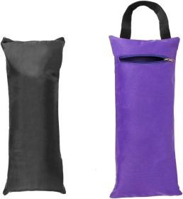 2 Pack Yoga Sandbag Weighted Bag for Fitness Yoga Bolster, Unfilled Sandbag 16 x 7 Inch (Color: Black & Purple)