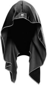 Hoodie Towel, Evaporative Cool Technology, Cools Instantly When Wet, UPF 50 Sun Protection, Contours Your Head to Stay in Place, Great for Sports (Color: Black)