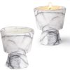 Scented Luxury Candle in Handmade Marble Container |1 Set | Soy Wax | Non-Toxic | Reusable Stone Jar | Story of Stone | Distinctive Gift. Natural Spri